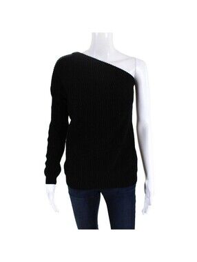 Acrobat 100% Cotton Black Long Sleeve Cold Shoulder Sweater M